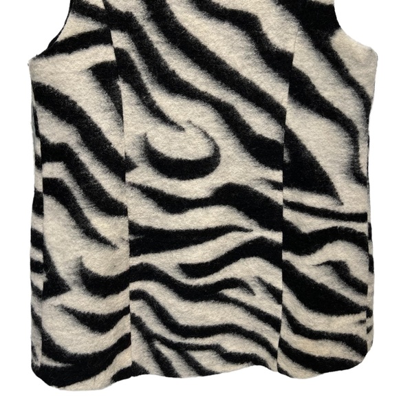 CHICO’S Zebra Print Wool Blend Vest Medium - Picture 10 of 14